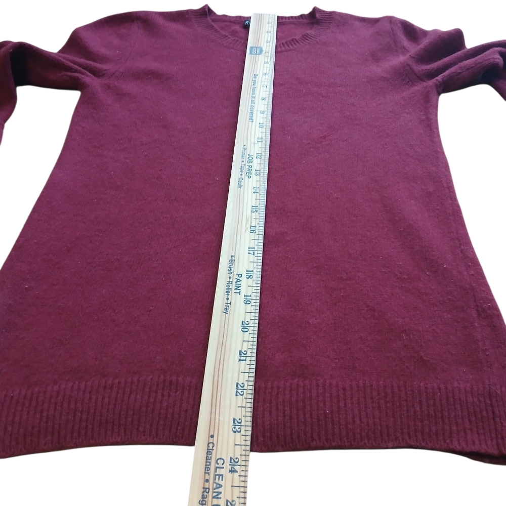 J. Crew Mercentile Women's Size X Small Elegant Burgundy Ruffle Sleeve Wool Top - Picture 6 of 8